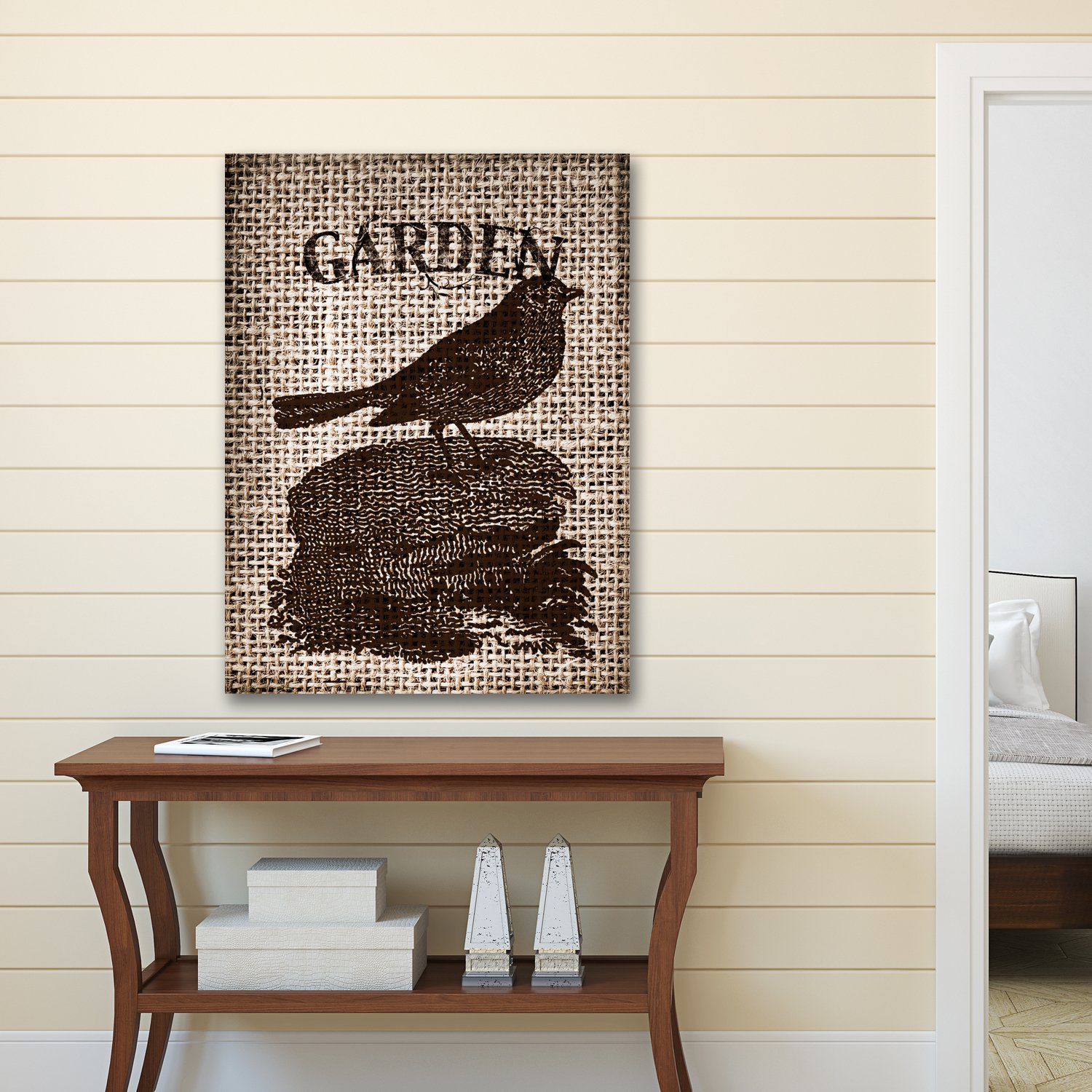 组合帆布装饰"花园粗麻布 i"beth albert 拉伸包裹油画印刷墙壁艺术 2